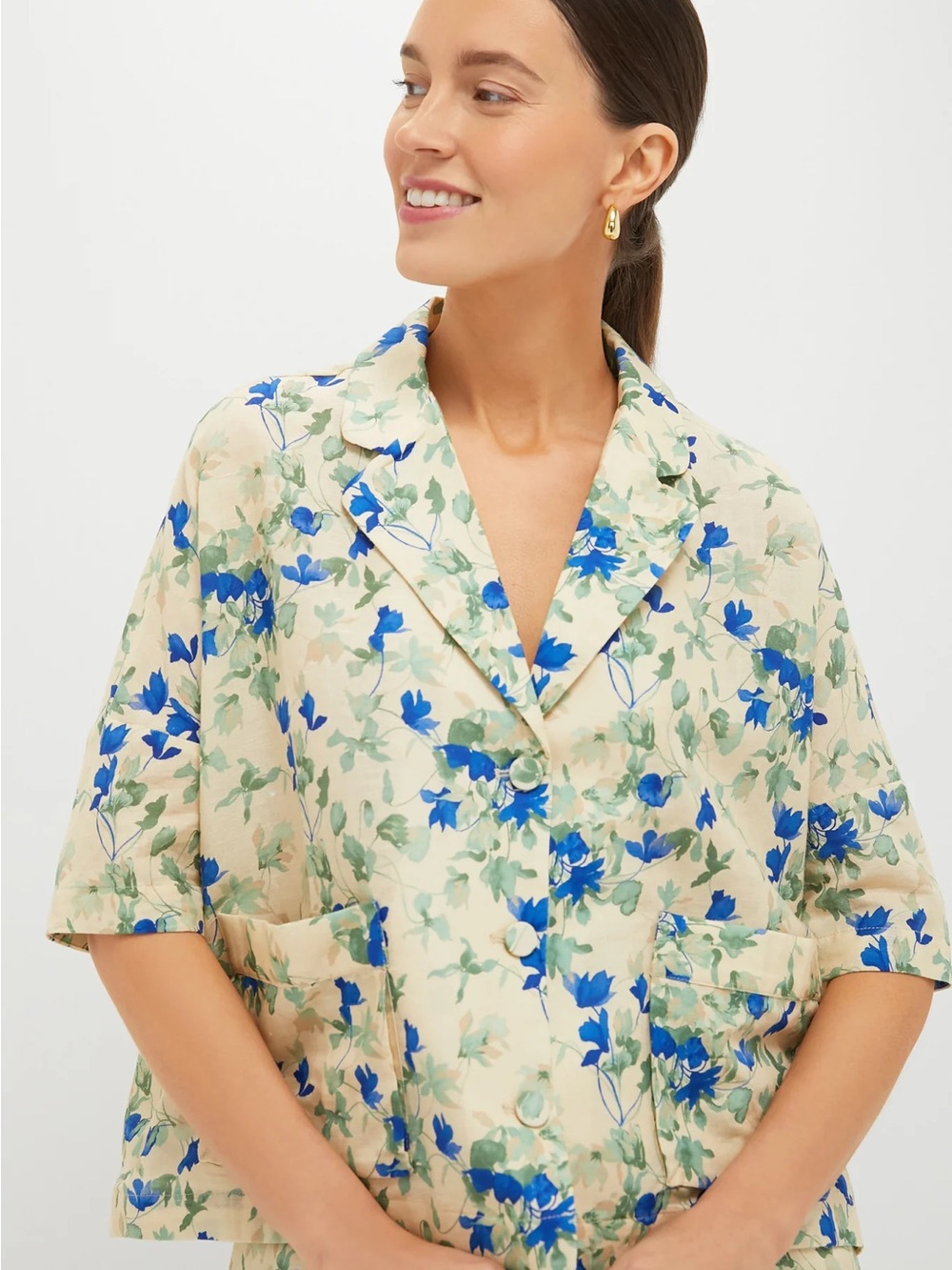 NWT Tuckernuck Blue Floral Print Top & Shorts SET